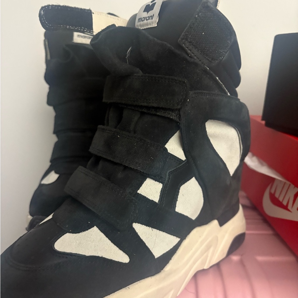 Isabel Marant Black and Cream Women's Sneakers